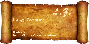 Leng Zotmund névjegykártya
